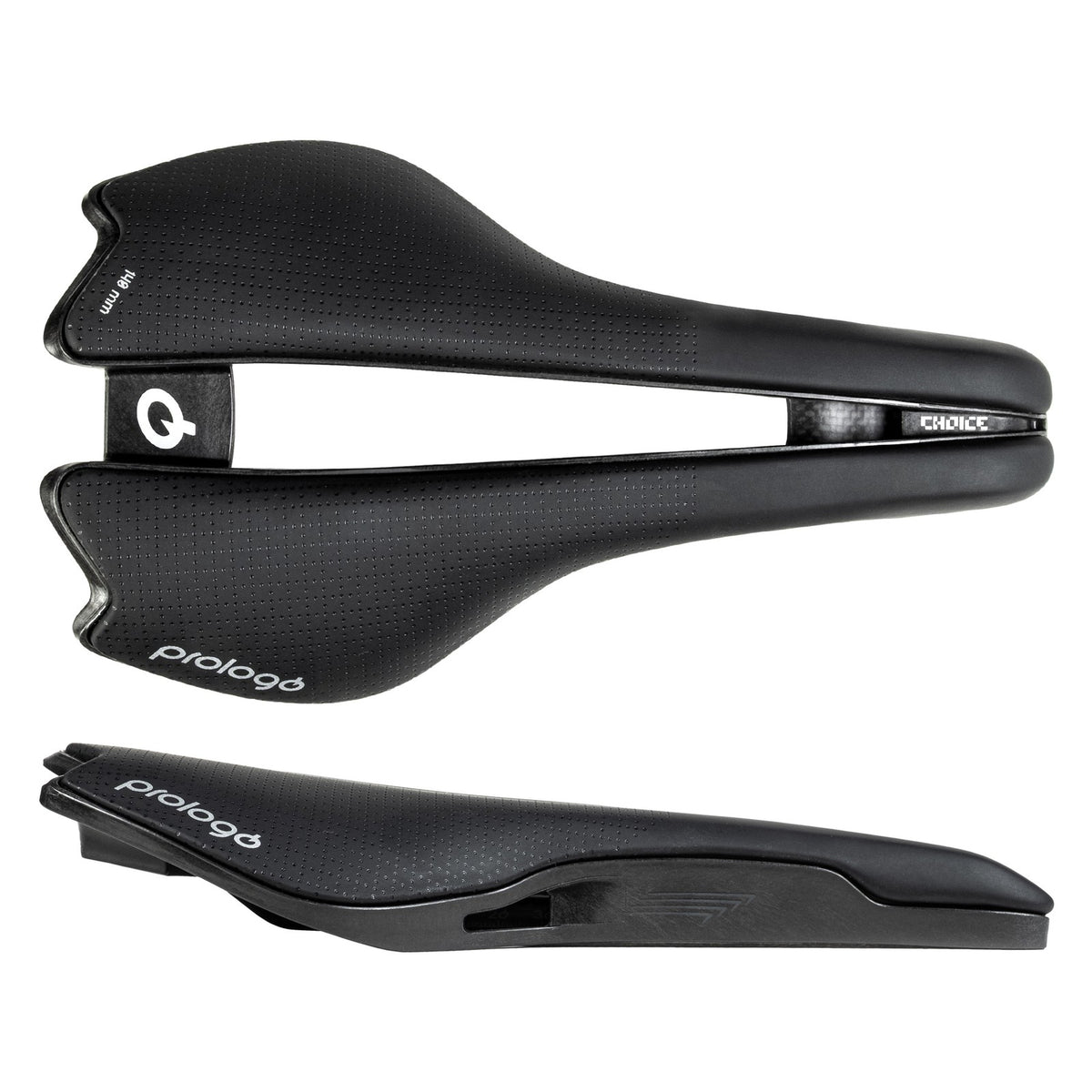 Prologo Choice Nack 140mm Saddle Black w/ Carbon Rails 1
