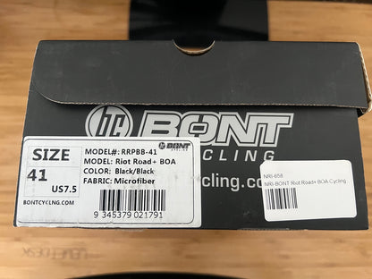 BONT Riot Road+ BOA Cycling Shoe Euro 41 Black 6