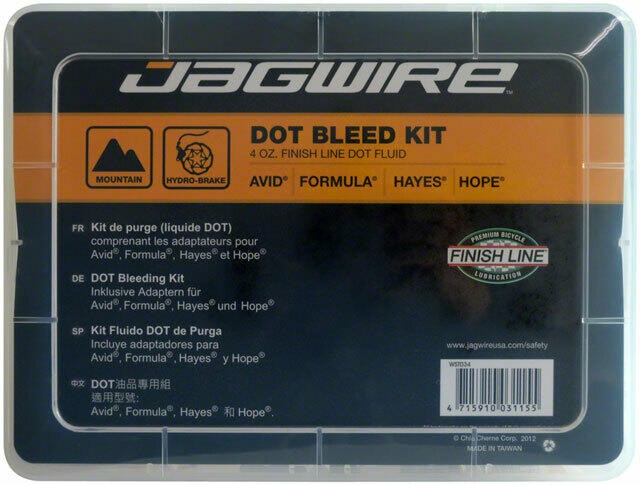 Jagwire Pro DOT Bleed Kit Includes Avid Formula Hayes Formula Hope Adaptors 2