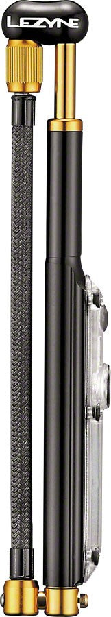 Lezyne Digital Shock Drive Pump 350 psi with zero-loss chuck head, Black/Gold 2