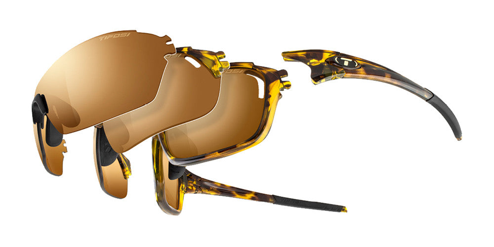 Tifosi Launch S.F.H. Glasses Leopard / Brown Gradient / AC Red / Clear Lenses 1