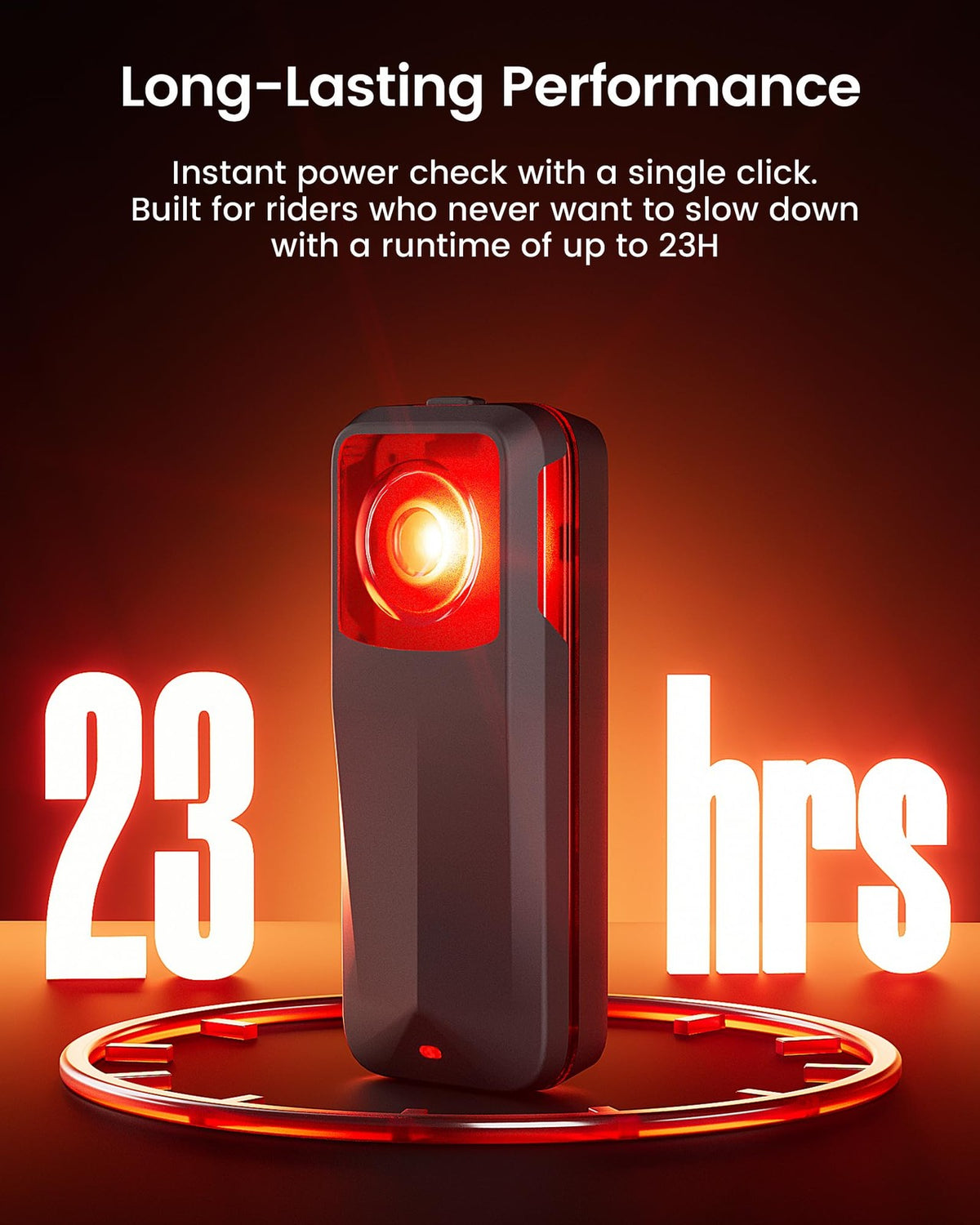 RAVEMEN NT201 Bike Radar LED Tail Light, 80-Lumen, Auto Brake Flash, ANT+ 7