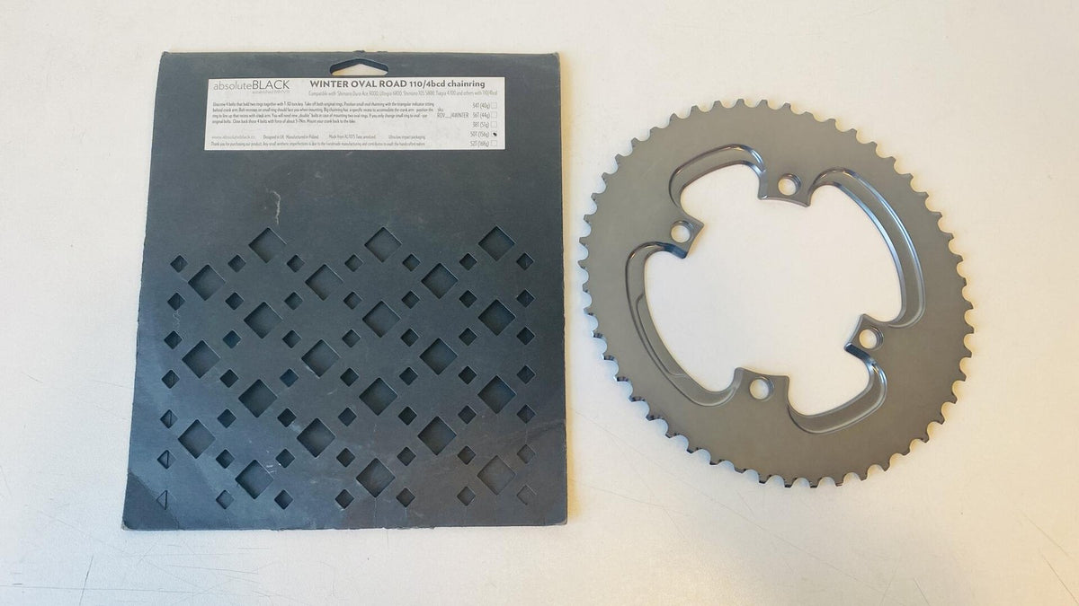 absoluteBLACK Winter Oval Road 110bcd 4-bolt Chainring 50t - Black 1