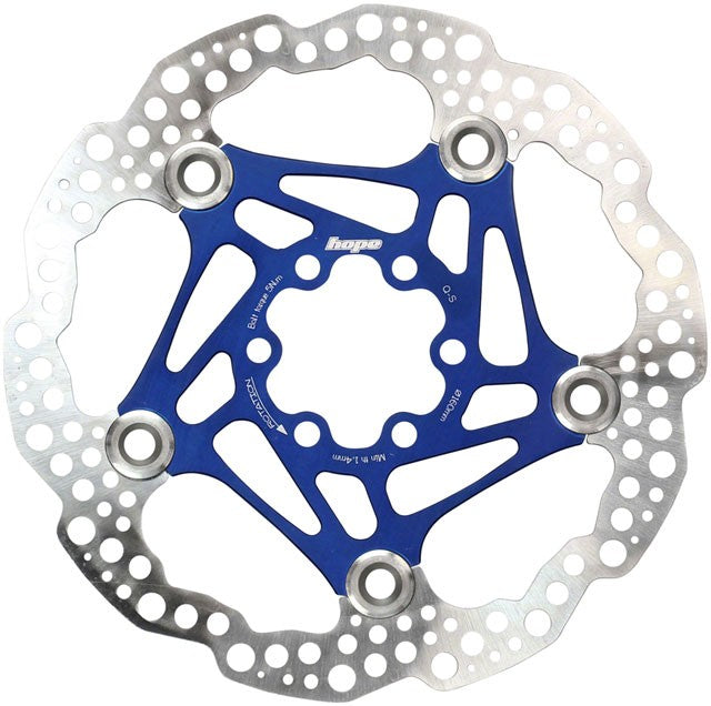 Hope Floating Disc Brake Rotor - 160mm, 6-Bolt, Blue 1