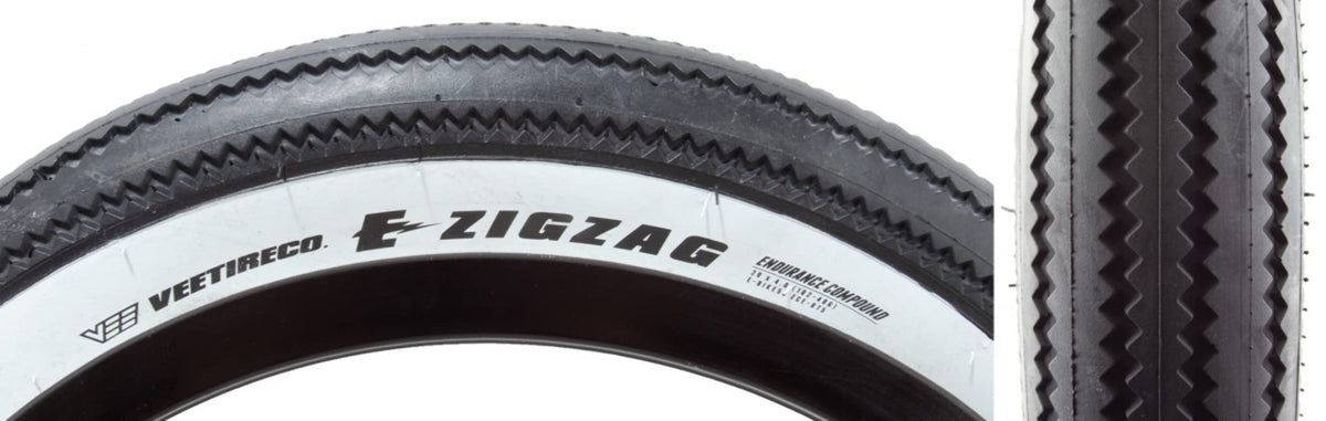 Vee Tire & Rubber ZigZag 20x4.0 Wire TPI 30 Bk/Wht 1