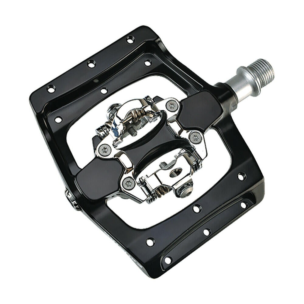 Exustar E-PM820 Dual SPD Alloy Platform Pedals Cr-Mo Axle Sealed Bearing Black 1