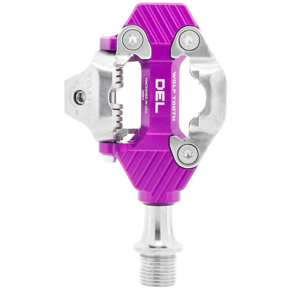 Wolf Tooth DEL Gravel Race Clipless Pedals Alloy Ultraviolet Purple, Shimano SPD 3