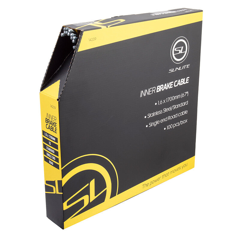 Sunlite Brake Cables Cable Brake Sunlt 1.6x1700 Ss Rd Bxof100 1