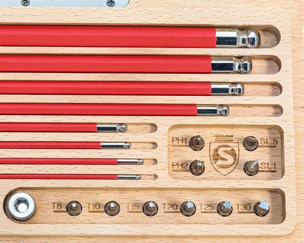 SILCA HX-ONE Home Essential Allen Key Set, L - Wrench Tool KIT, Wood Case 5