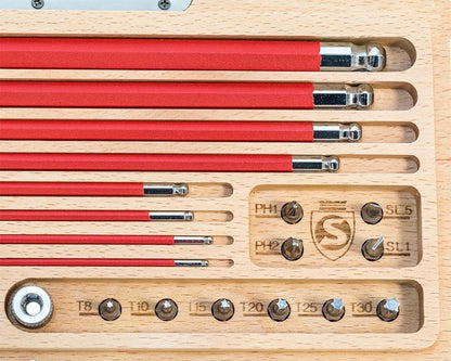 SILCA HX-ONE Home Essential Allen Key Set, L - Wrench Tool KIT, Wood Case 5