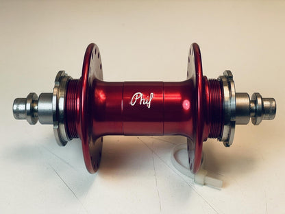 NOS Phil Wood High Flange Rear Track Hub, 32h Fix / Fix Lock Rings Red Anodized 3