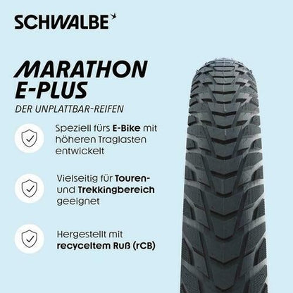 Schwalbe Marathon E-Plus Tire - 700 x 50, Clincher, Wire, Black/Reflective, 3