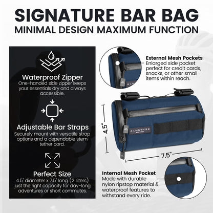 ALMSTHRE Signature Bar Bag – Cosmic Blue | Hard-Shell Bike Handlebar Bag with 2