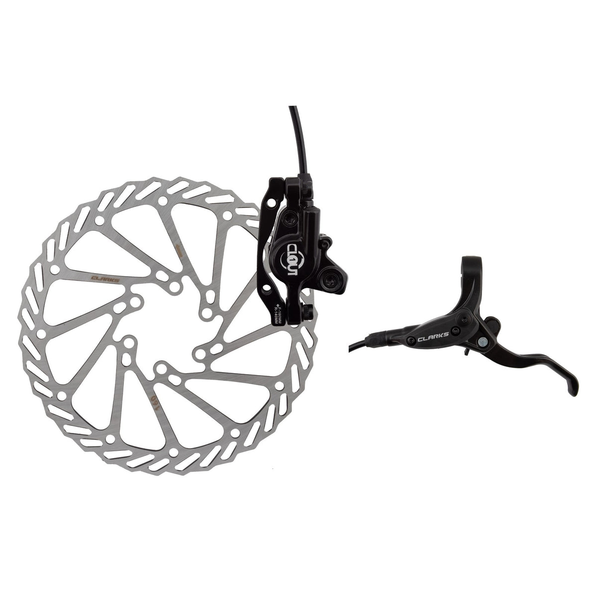 Clarks Clout-1 Hydraulic Front Disc Brake Caliper + Lever + 160mm Rotor 1