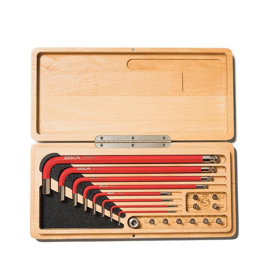 SILCA HX-ONE Home Essential Allen Key Set, L - Wrench Tool KIT, Wood Case 1