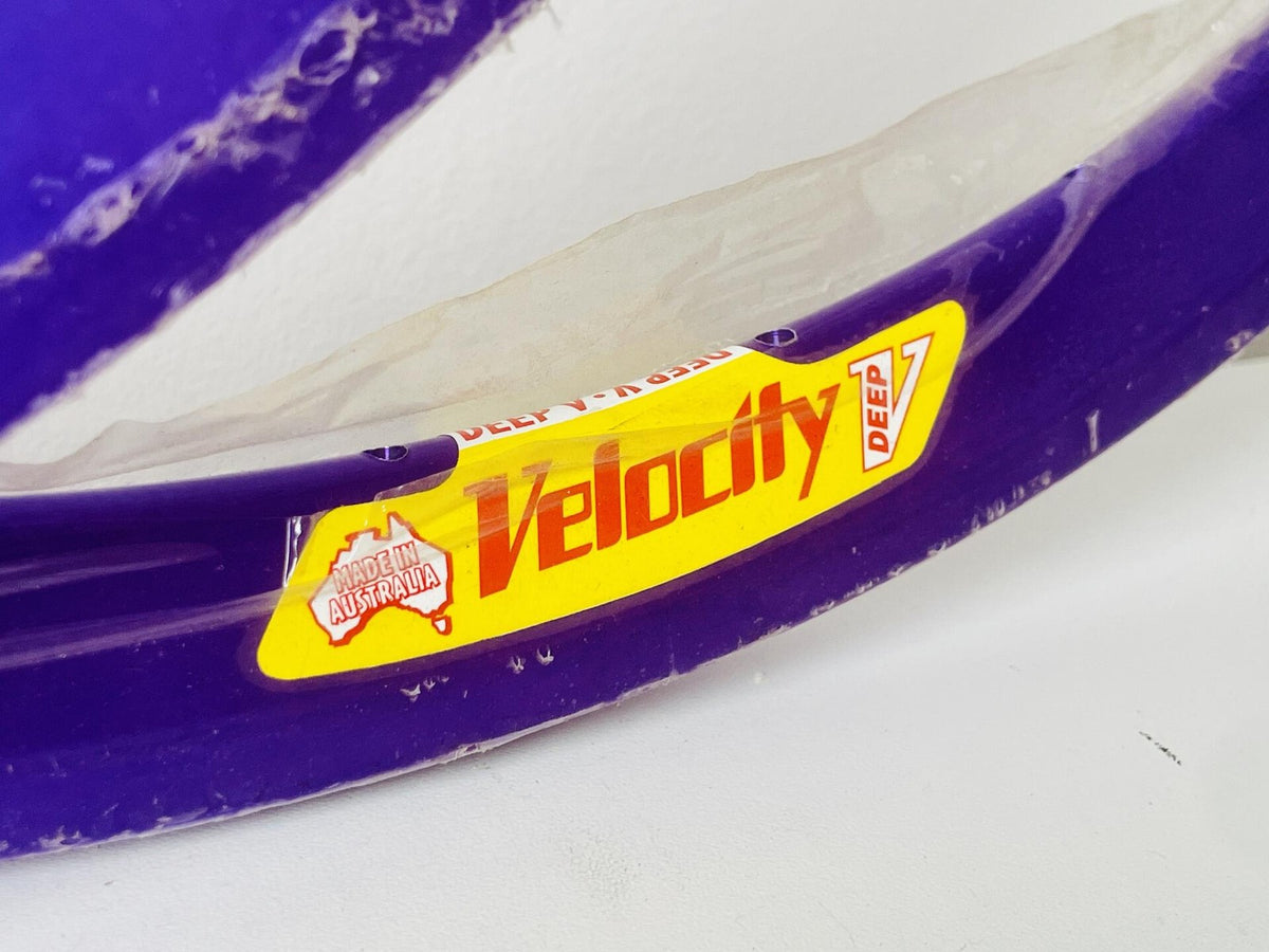 NOS Australian Velocity Deep V 700c Alloy Rim Set 32h NMSW - Purple Anodized 3