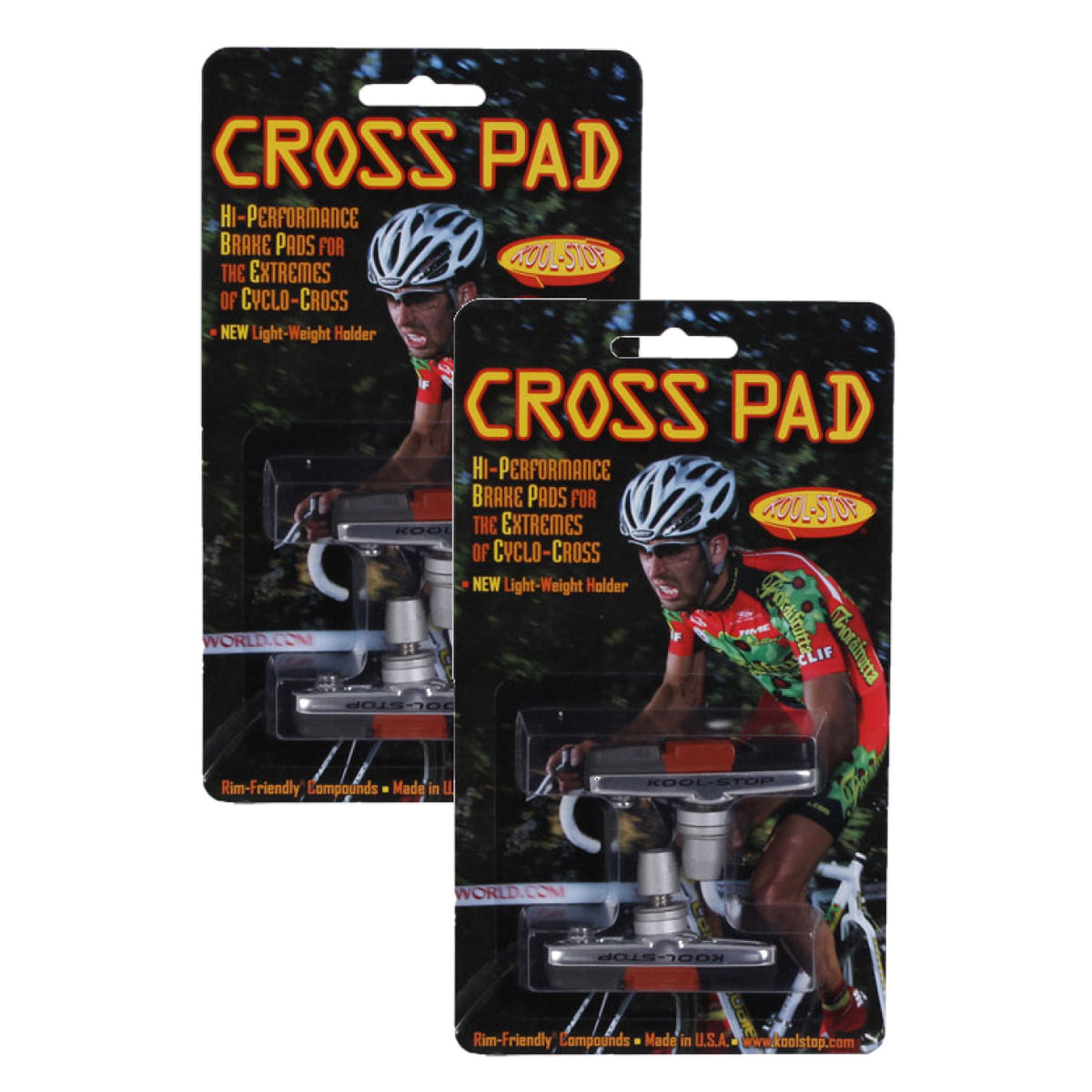2 Pack Kool Stop Cross Triple Compound Cantilever Brake Pads with Holders 1