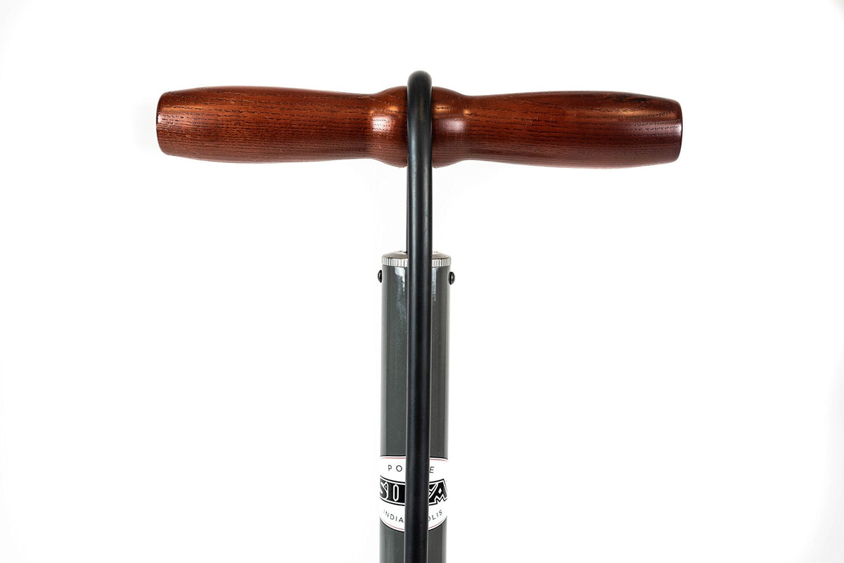 SILCA Pista Plus Bike Floor Pump with Steel Barrel, Wood Handle, 120psi 7