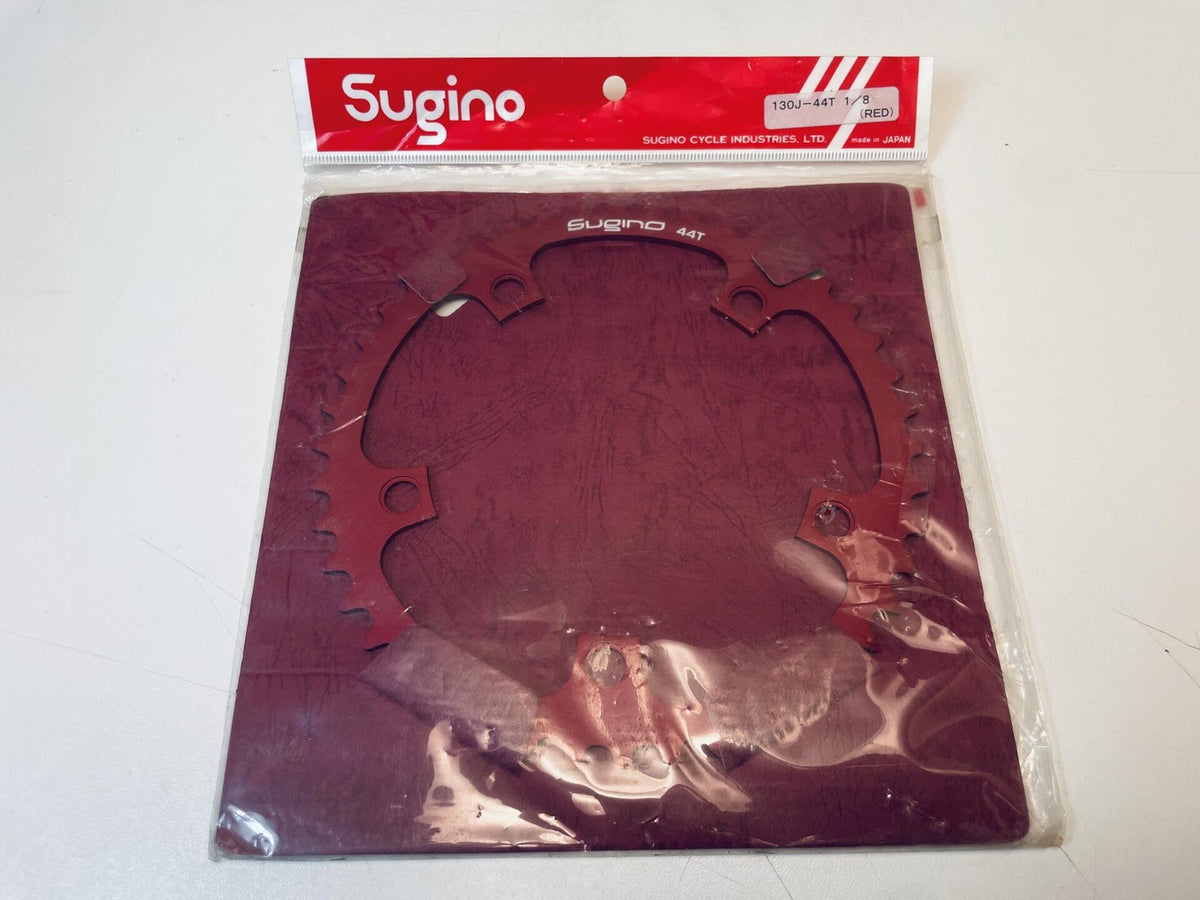 NOS Sugino Pista Track Chainring 130BCD 44t 1/8" - Red Anodized 1