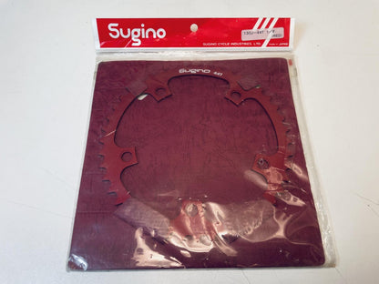 NOS Sugino Pista Track Chainring 130BCD 44t 1/8" - Red Anodized 1