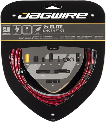 Jagwire 2x Elite Link Shift Cable Kit SRAM/Shimano Red 1