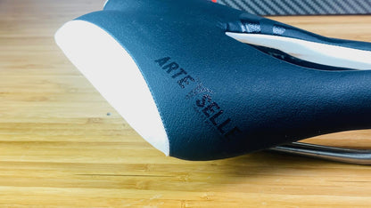 ARTE SELLE Carbon Titanium Rail Black/White Cutout Racing Saddle Made in Italy 7
