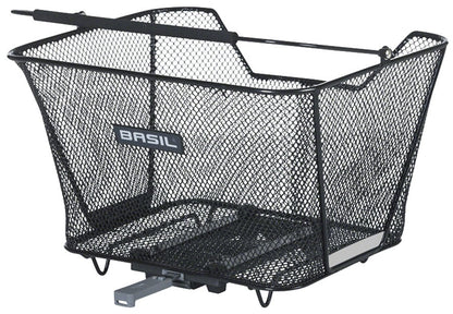 Basil Lesto Black Steel Rear Bicycle Basket with Pre-Assembled MIK Adapter 1