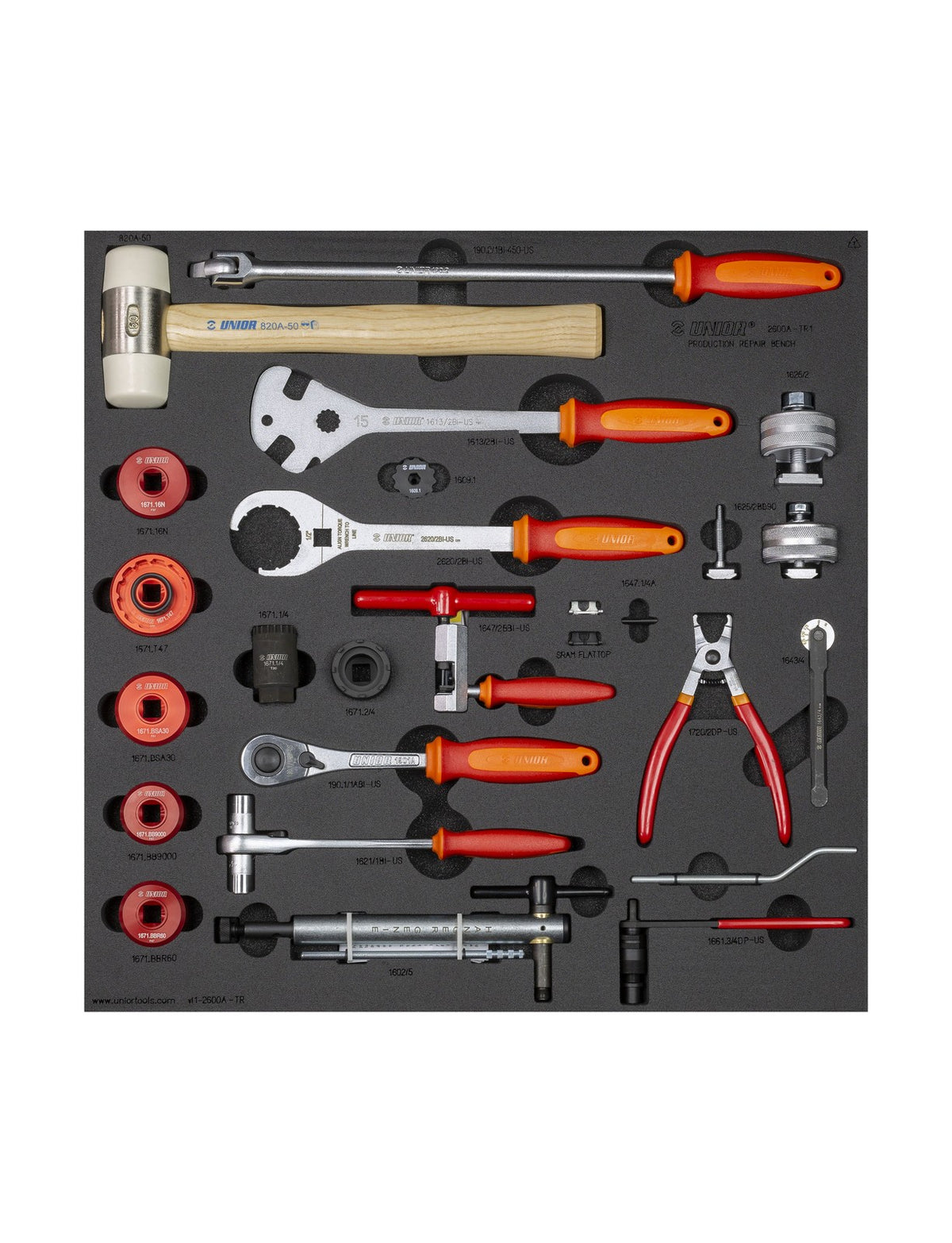 Unior Production Bench Drawer 1 Tool Tray Set 26 tool Dark Grey 1