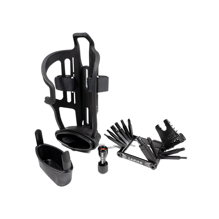 Lezyne Tubeless Flow Storage Loaded, Bottle Cage, Composite, Includes CO2 Head, 1