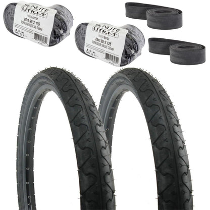 2-Pack of Kenda K838 26x1.95 MTB / Hybrid Tires + 26" Rim Strips + Sunlite Tubes 1