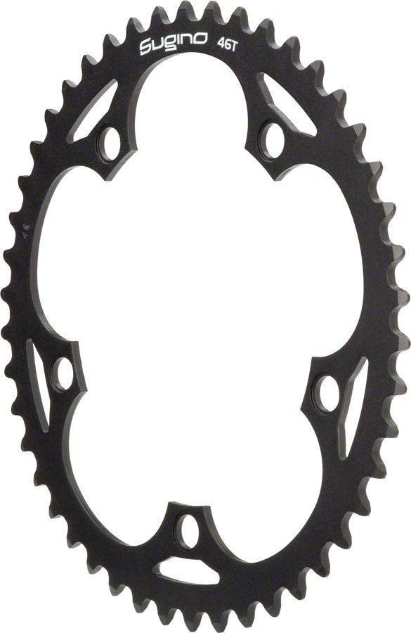 Sugino 48t x 130mm 1/2"x 1/8" 5-Bolt Chainring Black 1