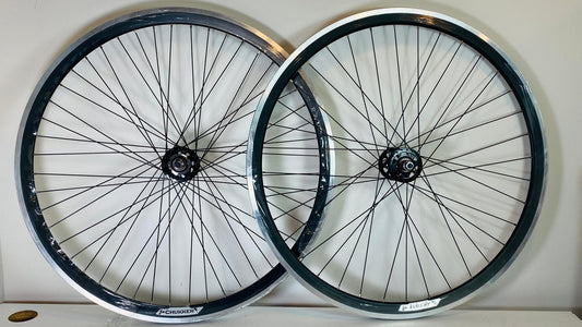 Velocity CHUKKER 700c Clincher Fixie Wheelset 36-F 48-R 100/120 - Black 1