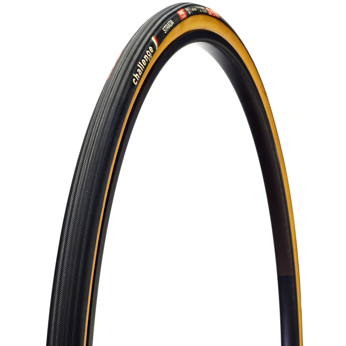 Challenge Strada Pro 700x25 Tubular Tire Black/Tanwall Racing Road 1