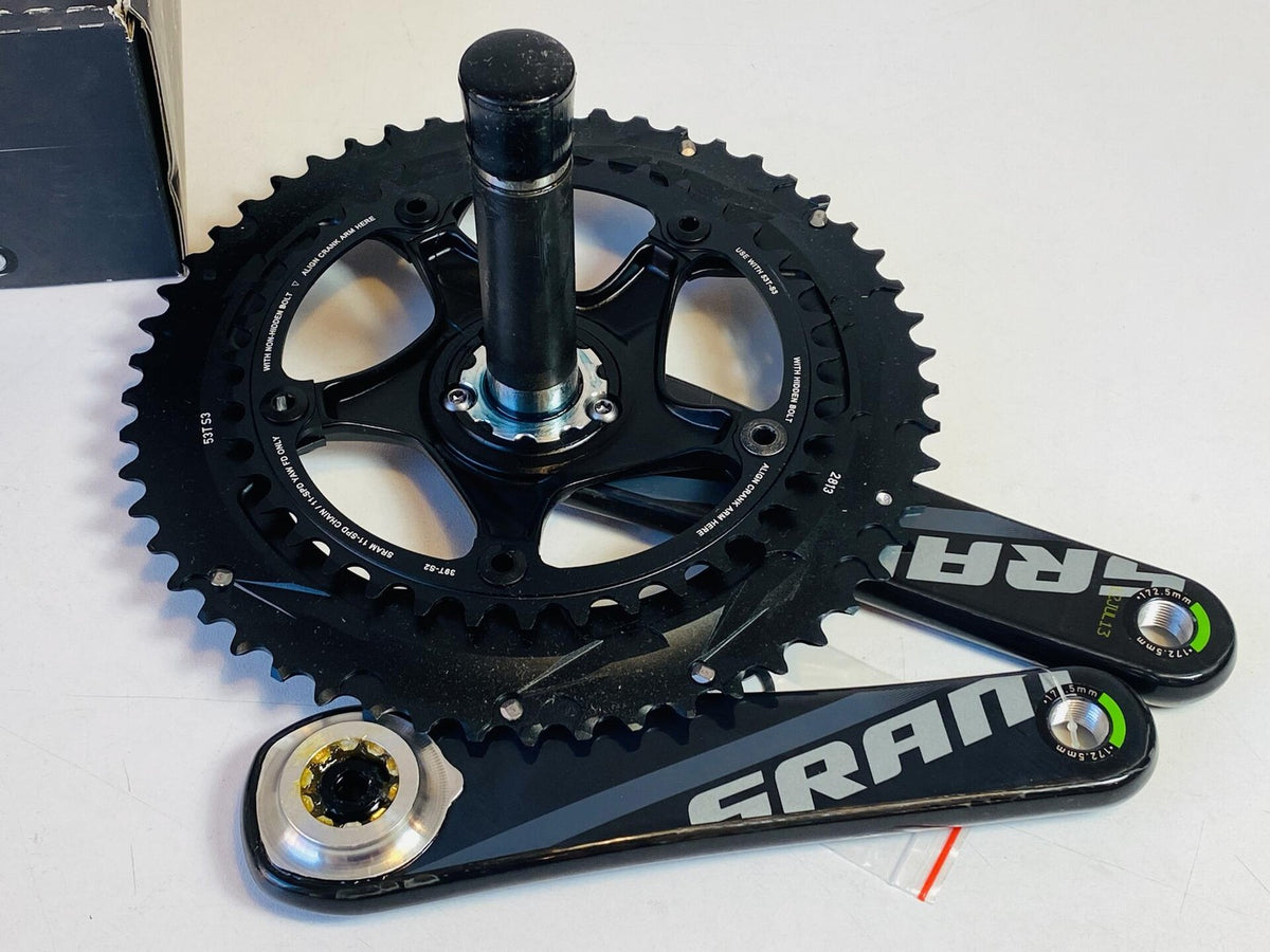 SRAM Force 22 Carbon Fiber 2x11s 172.5mm GXP Crankset 53/39t NOS w/o BB 4