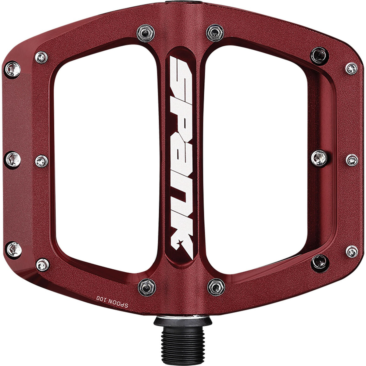 Spank Spoon 100 Pedals - Platform, Aluminum, 9/16", 100mm Wide, Red 2