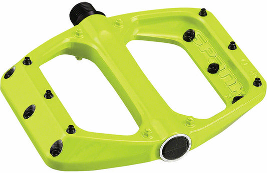 Spank Spoon DC Pedals - Platform, Aluminum, 9/16", Lime Green 1