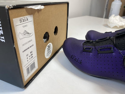 Unused Fizik Tempo Decos Carbon Clip In Shoes - Aubergine EU Size 37 3