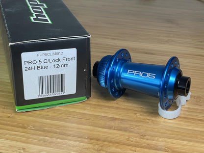 Hope Pro 5 Front Hub 12mm Thru-Axle x 100mm - Center-Lock - Blue Anodized 24h 1
