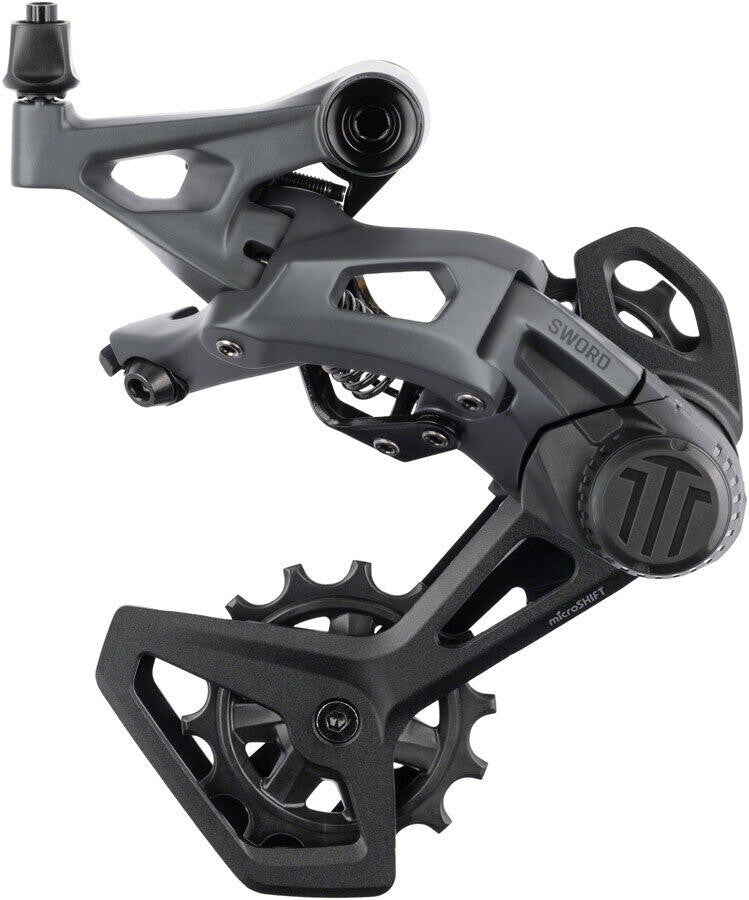 microSHIFT Sword Rear Derailleur - 10-Speed Medium Cage Gray Compatible with 1
