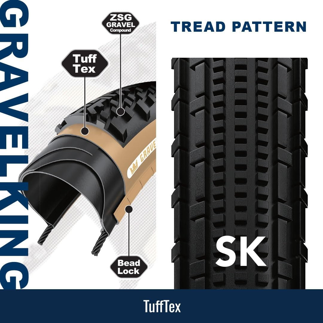 Panaracer GravelKing SK Tire 700x40c Folding Tubeless Black/Brown 2