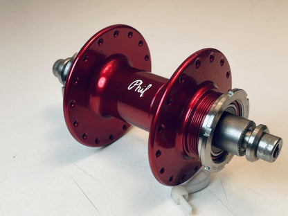 NOS Phil Wood High Flange Rear Track Hub, 32h Fix / Fix Lock Rings Red Anodized 2