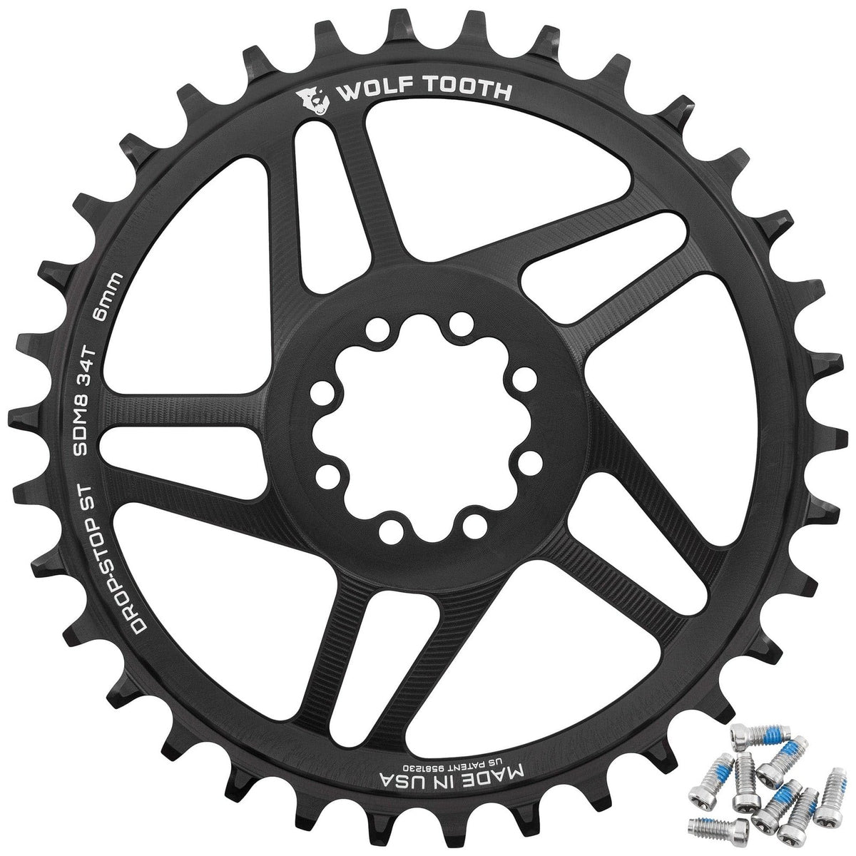 Wolf Tooth Direct Mount Chainring 28T Drop-Stop B for SRAM 8-Bolt Cranksets 3mm 7
