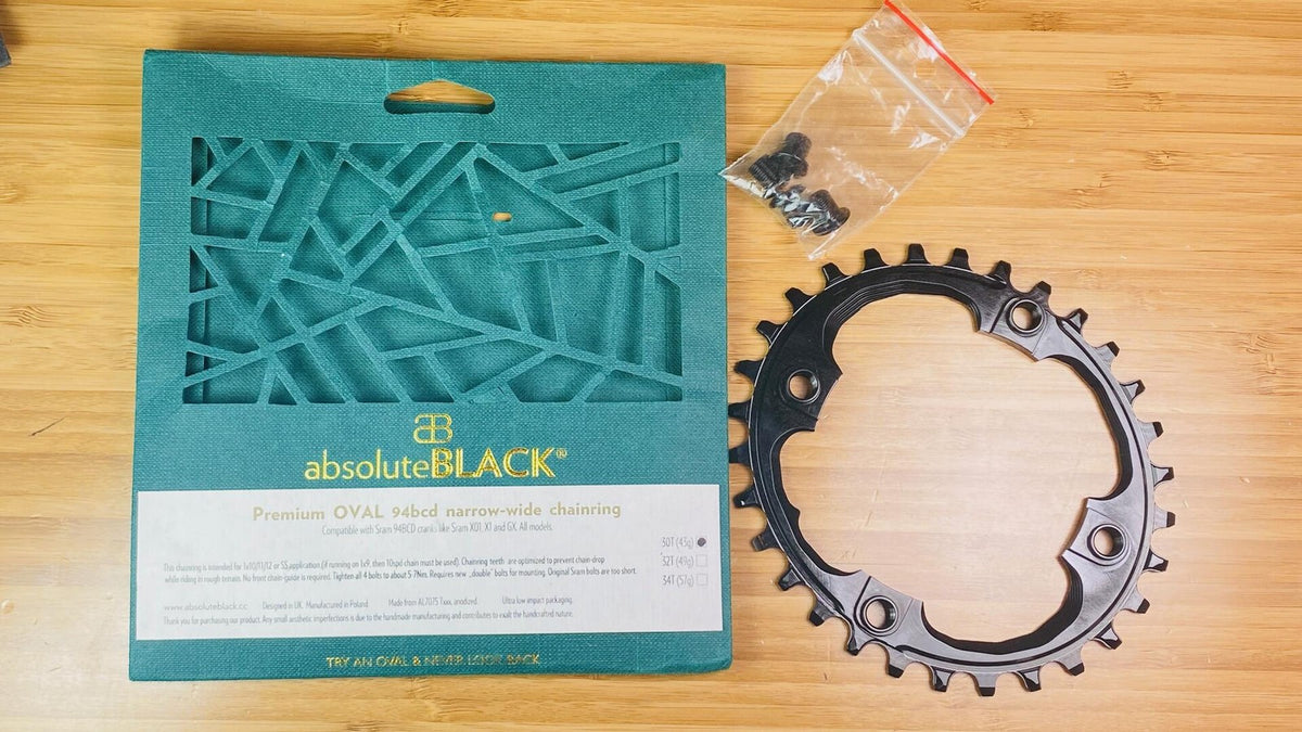 absoluteBLACK OVAL 94bcd N/W Chainring 4-Bolt SRAM 30t - Black 1