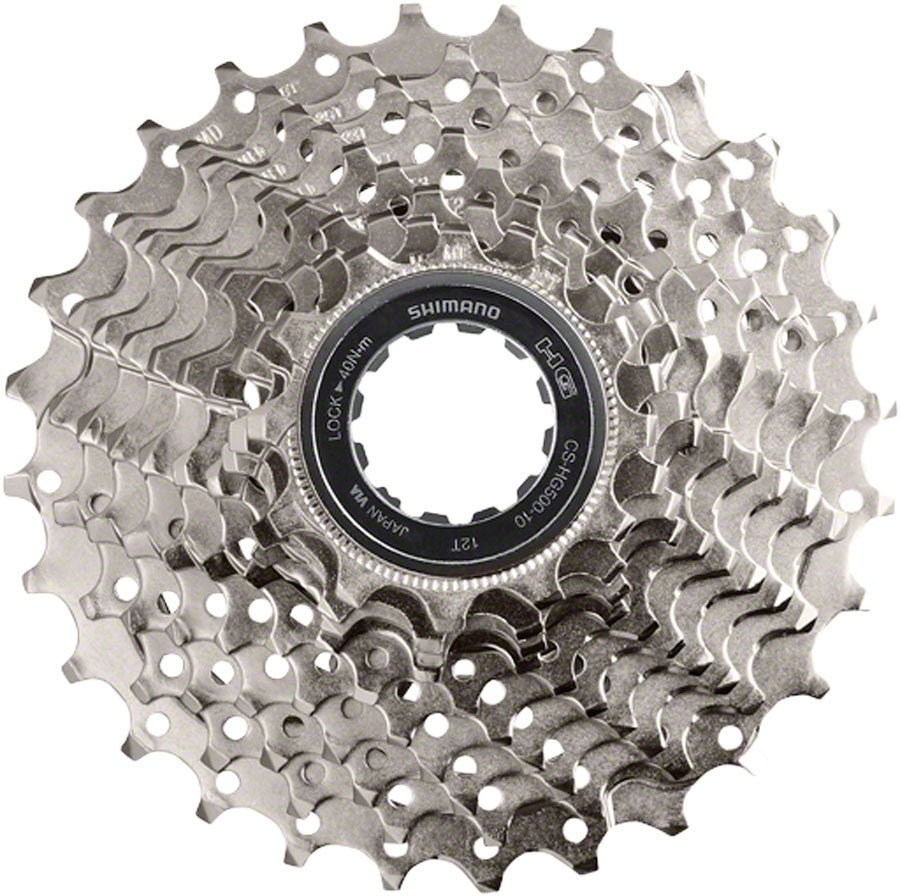 Shimano CS-HG500 10-Speed Cassette 11-34t Silver Drilled Cogs 1