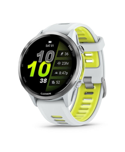 Garmin Forerunner 970 Watch Whitestone/Translucent Amp Yellow Silicone 5