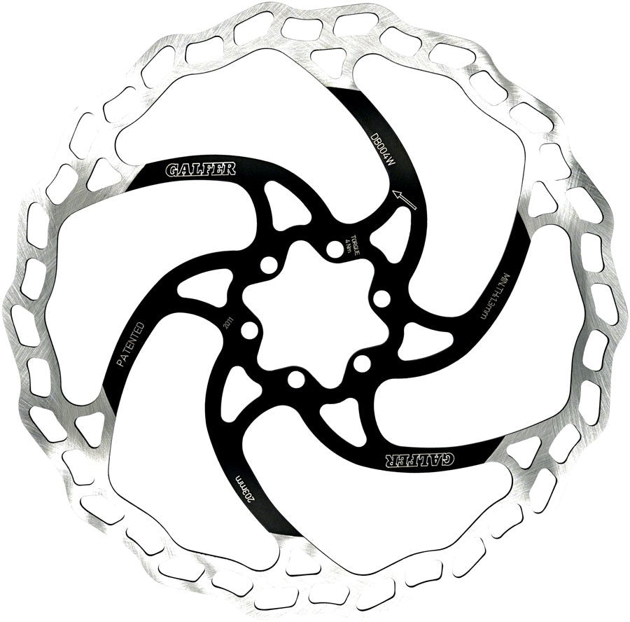 2 Galfer 203mm MTB Disc Brake Rotors 6-Bolt, 1.8mm Thickness Black/Silver 2