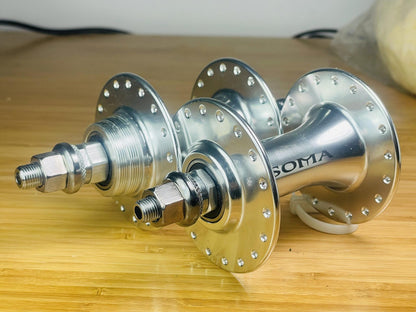 NOS SOMA Somax 36h Track Hub Set 100/120mm Fix / Fix Sealed Bearings - Silver 1