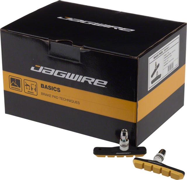 Jagwire Mountain Sport Brake Pads Threaded Post Box of 25 Pair, Yellow 1