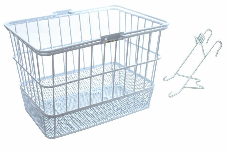 Sunlite Bicycle Front Basket Mesh Lift Off Carrier WHITE Cruiser Commuter Bike 1