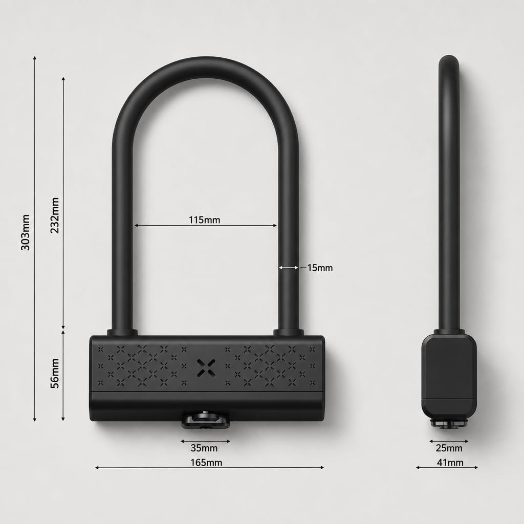 Black X Titan RockSolid Smart Shackle Lock, Bicycle, Motorcycle, Scooter or Bike 3
